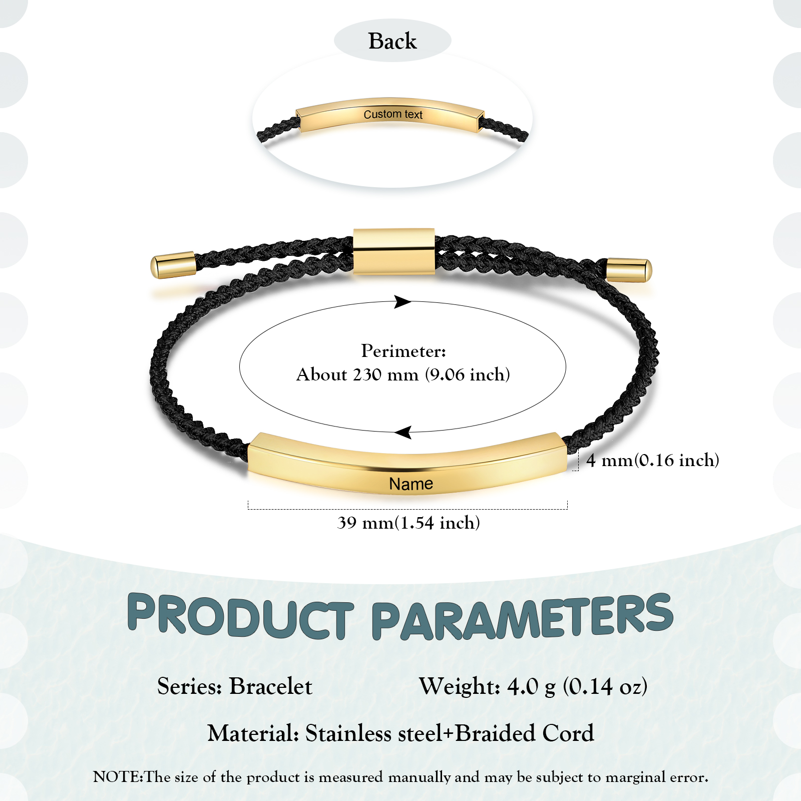 Bracelet Prénom Personnalisé 6 couleurs