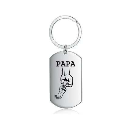 Jessemade FR À mon Papa - 1-5 Noms Porte-Clés Poings Personnalisés Cadeau Noël