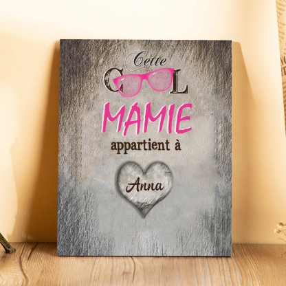À ma Mamie - Cadre en Bois 1 Prénom Personnalisé cadeau pour Mamie