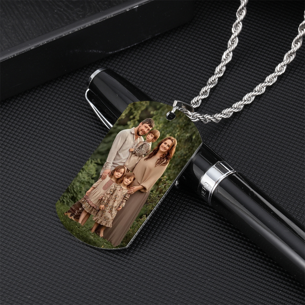 Collier Lettre 1 Prénom et Lettre Personnalisés avec Photo pour Homme|Jessemade