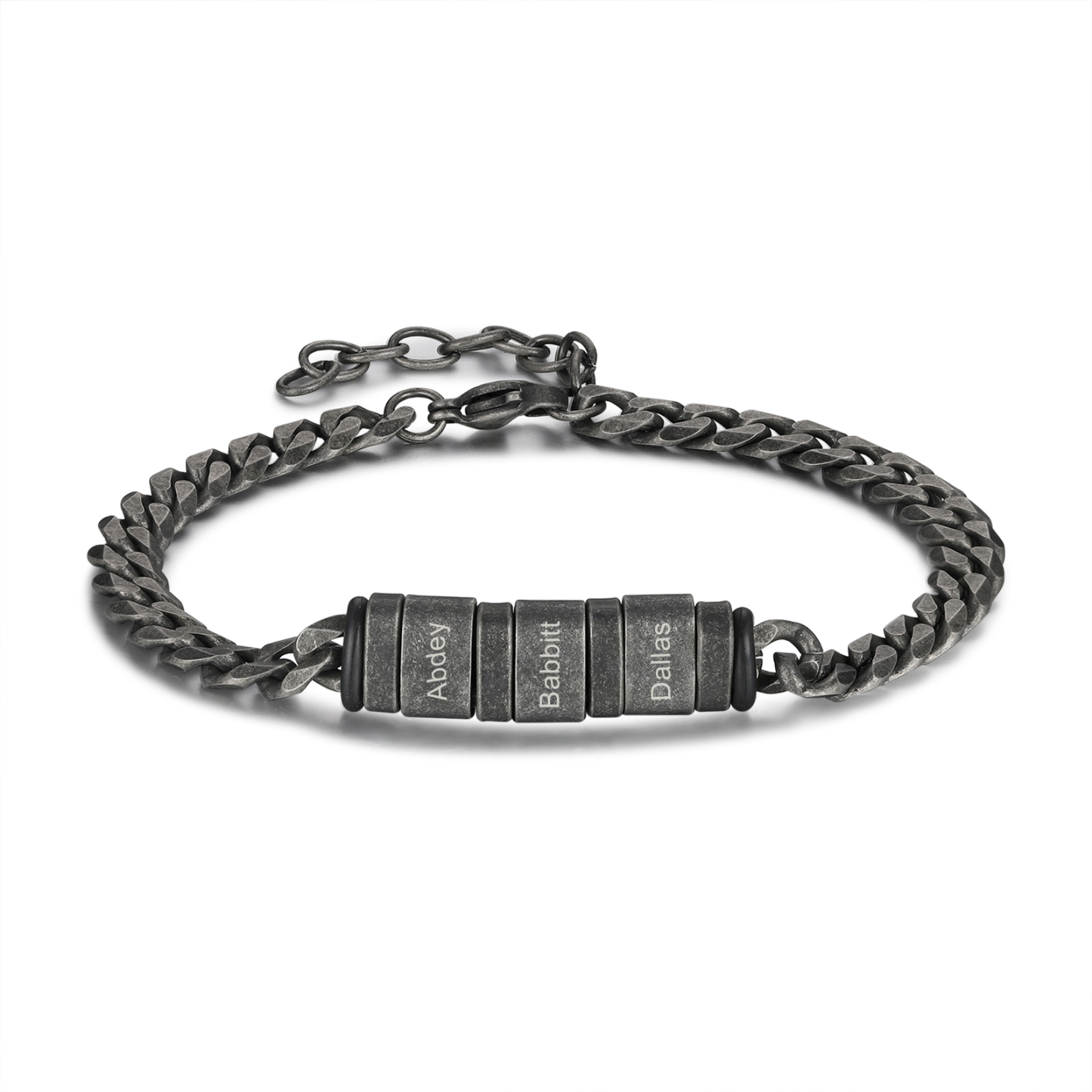 Homme Bracelet Personnalisés avec 2-5 Noms en acier inoxydable Bracelet Vintage pour Homme | Jessemade