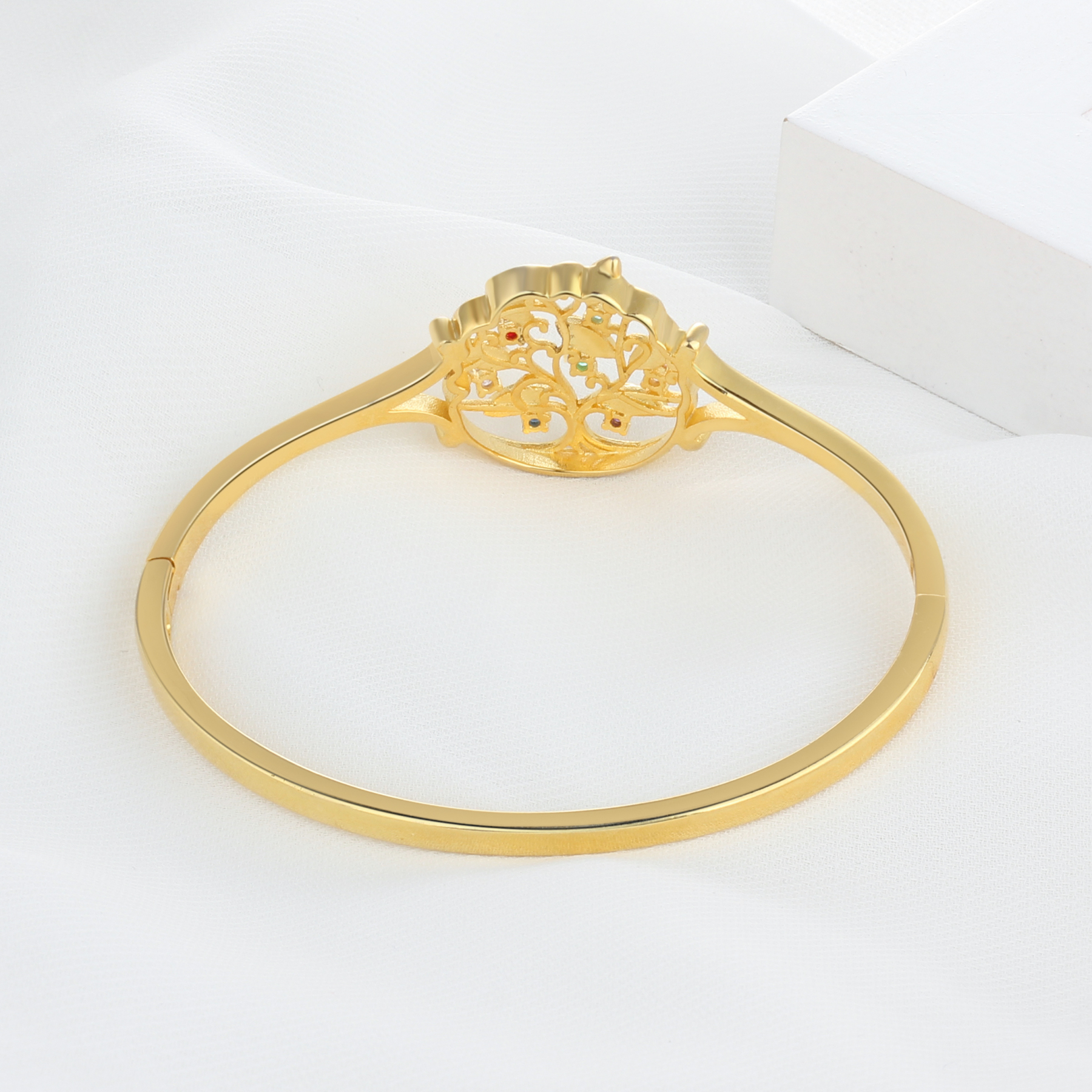 Bracelet jonc 7 Prénom Personnalisé avec 7 Pierre de Naissance