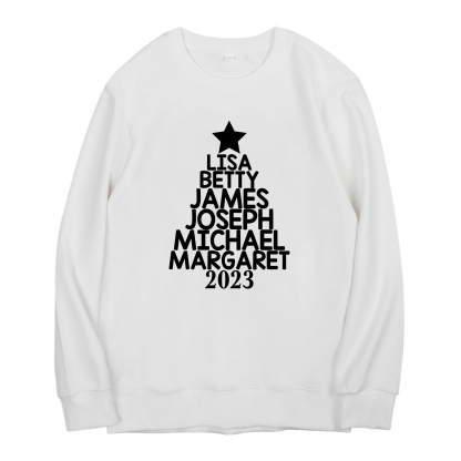 Sweat-Shirt de Noël 6 Prénoms Personnalisés avec Année