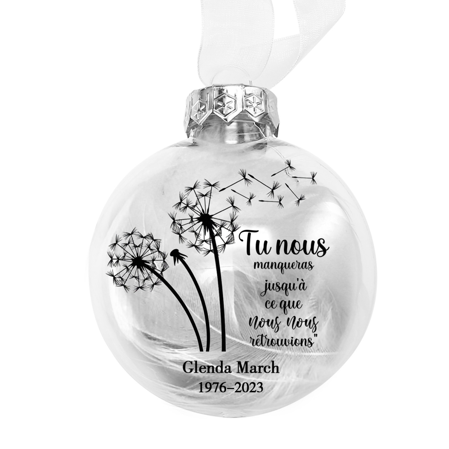 Boule transparente commémorative Ornements Prénom et Date Personnalisés boule de noël | Jessemade