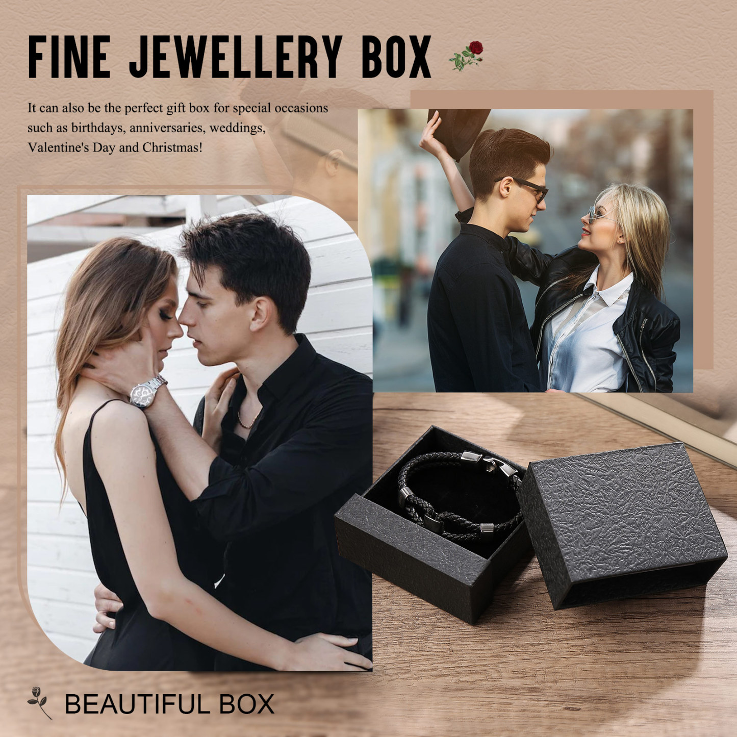 Boîte à bijoux Coffret Cadeau Noir