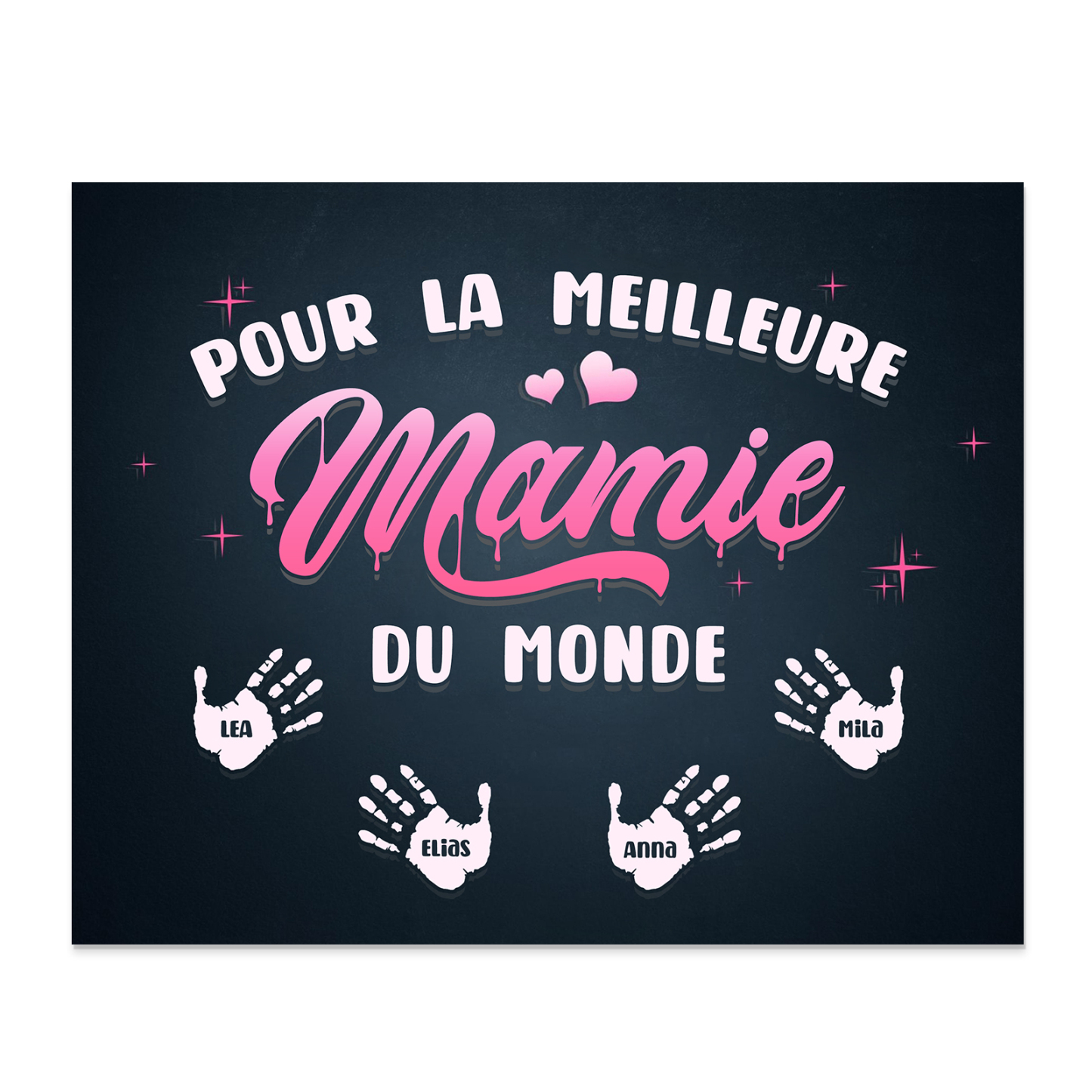 À ma Mamie - Cadre en Bois Arbre 1-6 Prénoms Personnalisés