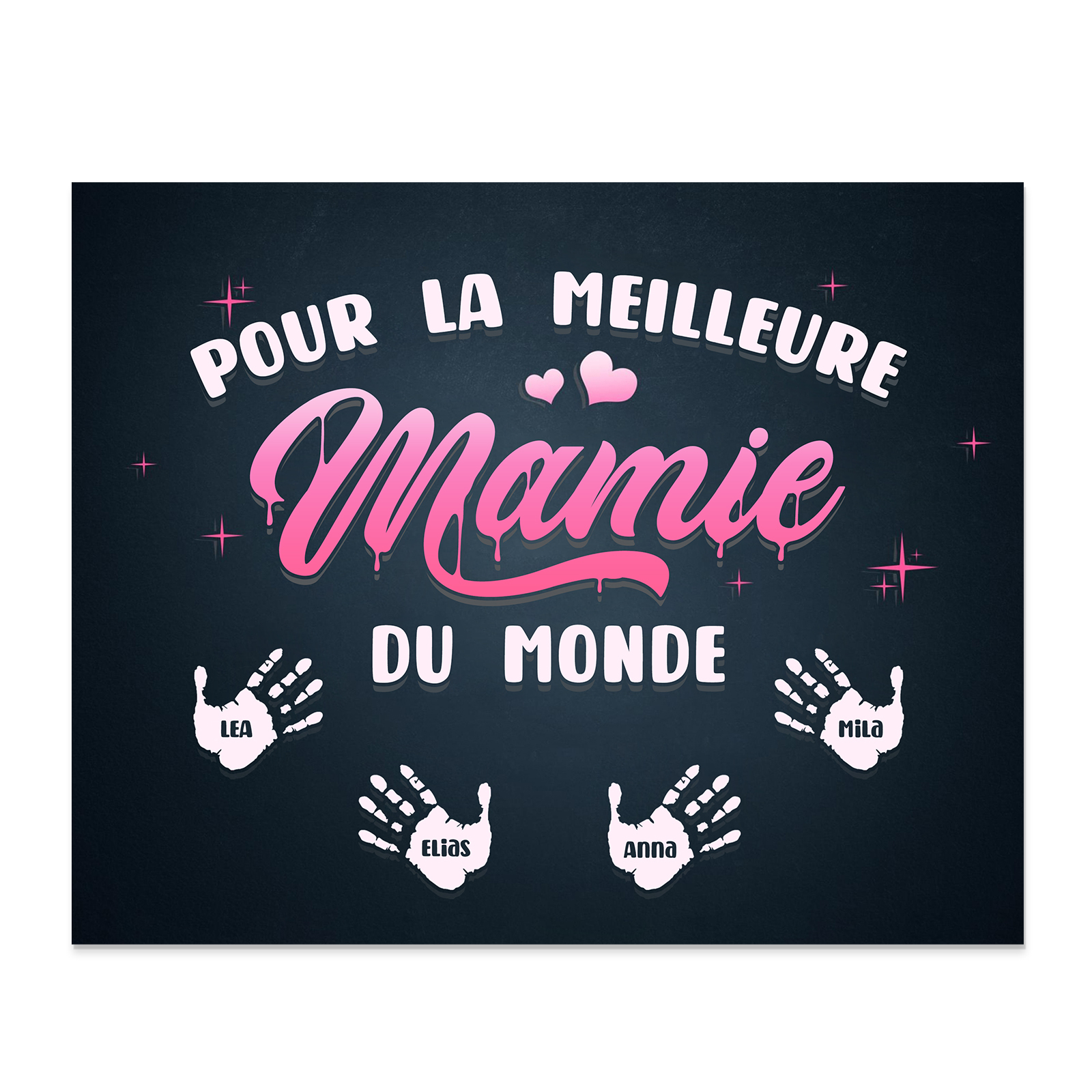 À ma Mamie - Cadre en Bois Arbre 1-6 Prénoms Personnalisés