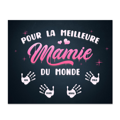 À ma Mamie - Cadre en Bois Arbre 1-6 Prénoms Personnalisés