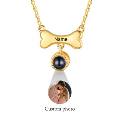 Collier de Projection d'os de chien Photo Personnalisée