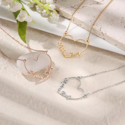 À ma meilleur amie - Collier Cœur 2 Prénom Personnalis