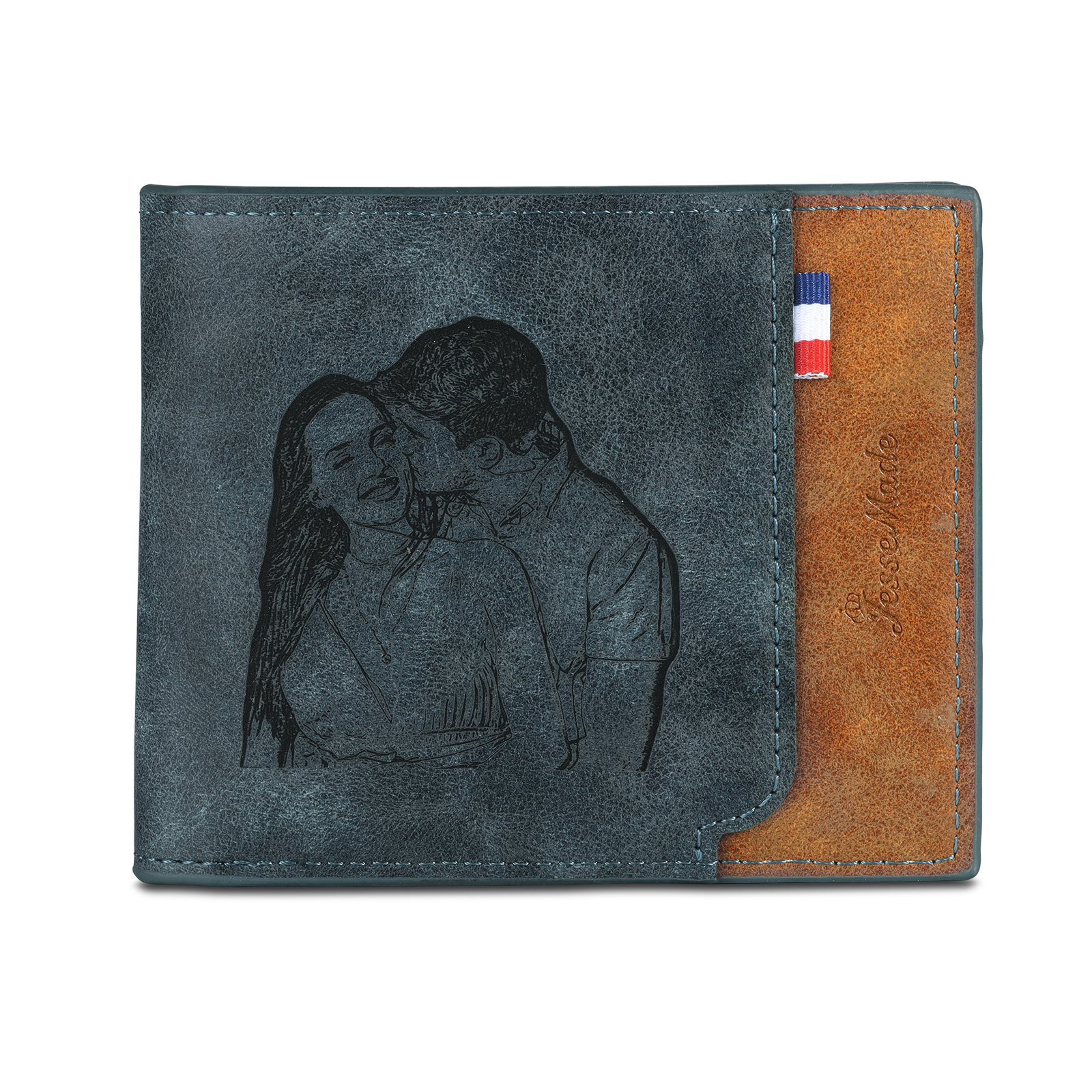 Portefeuille Classique 1 Prénom et Lettre Personnalisés avec Photo Porte-Monnaie Carte