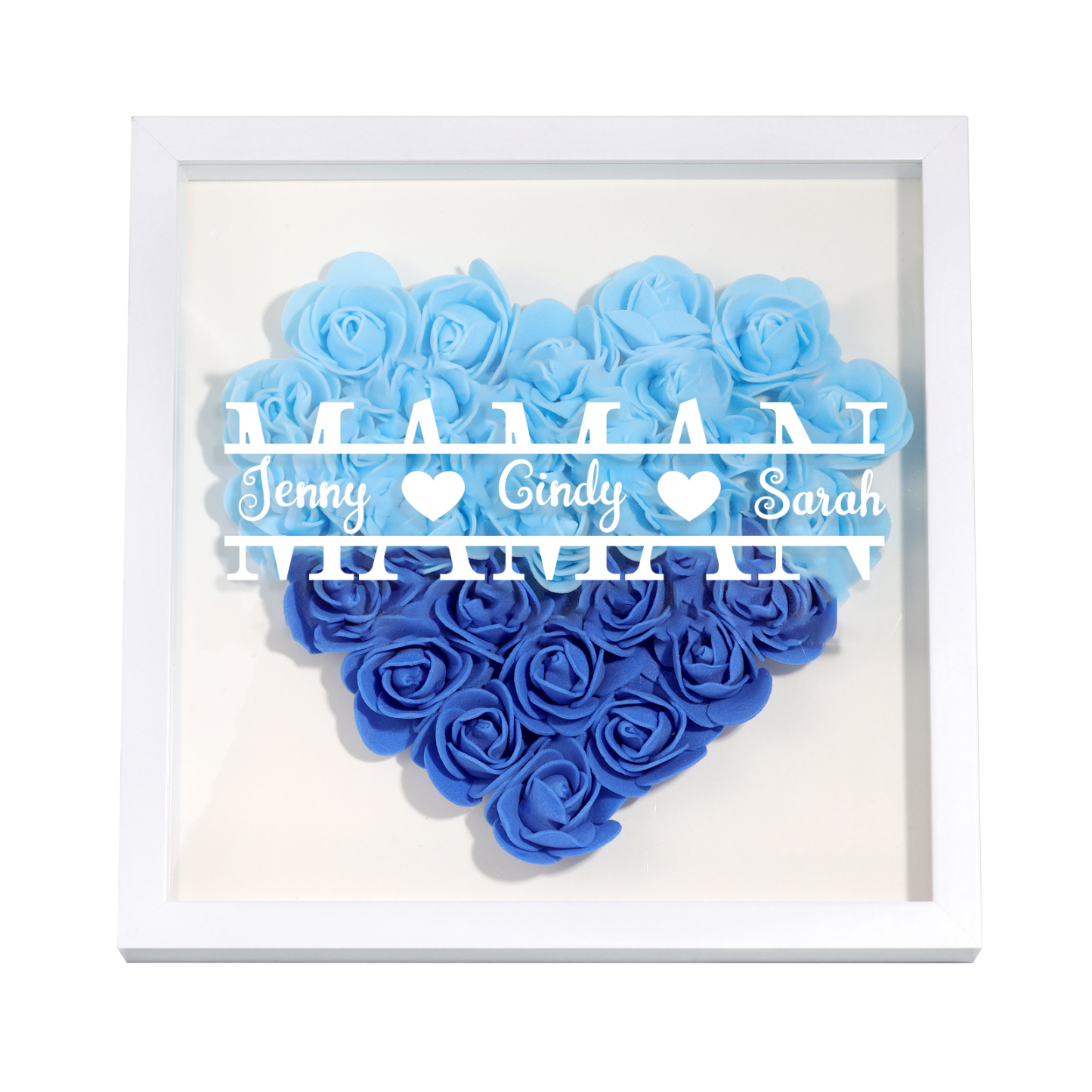 À ma Maman - Cadre Panneau de densité 1 Prénom et Texte Personnalisés Ornements Floral pour Famille cadeau pour femme anniversaire | Jessemade