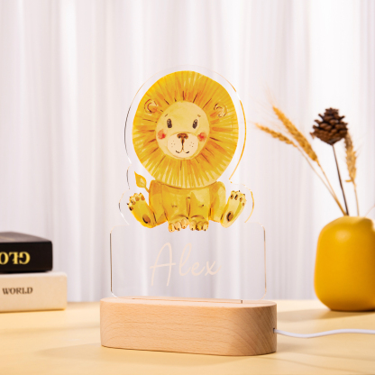 Lampe de chevet Petit lion LED Lumières monochrome personnalisée