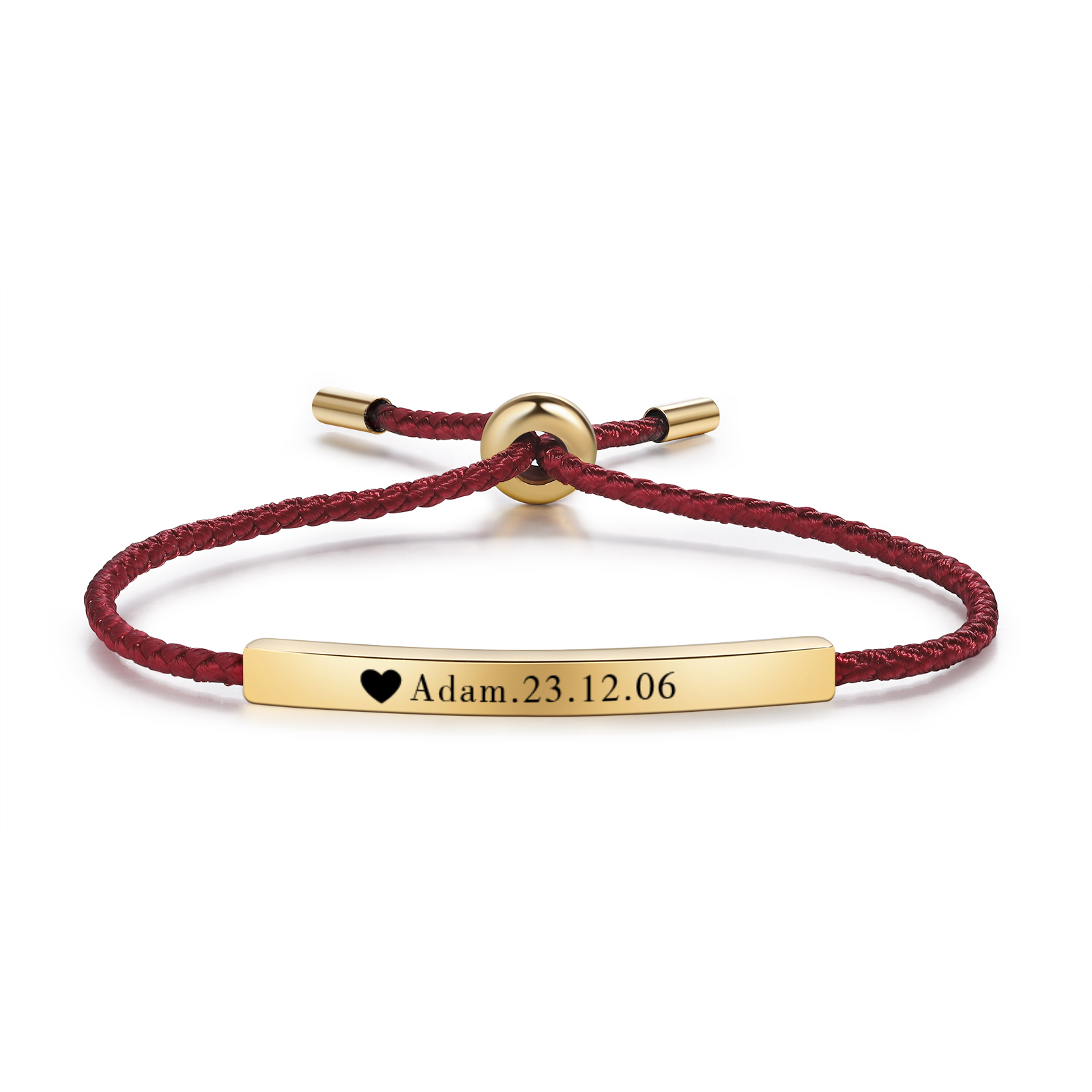 Bracelet 1 Prénom et Date Personnalisés pour Couple