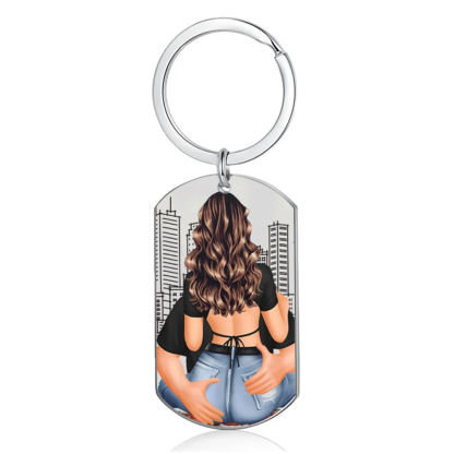 Porte-Clés 1 Prénom Personnalisé Pour Couple