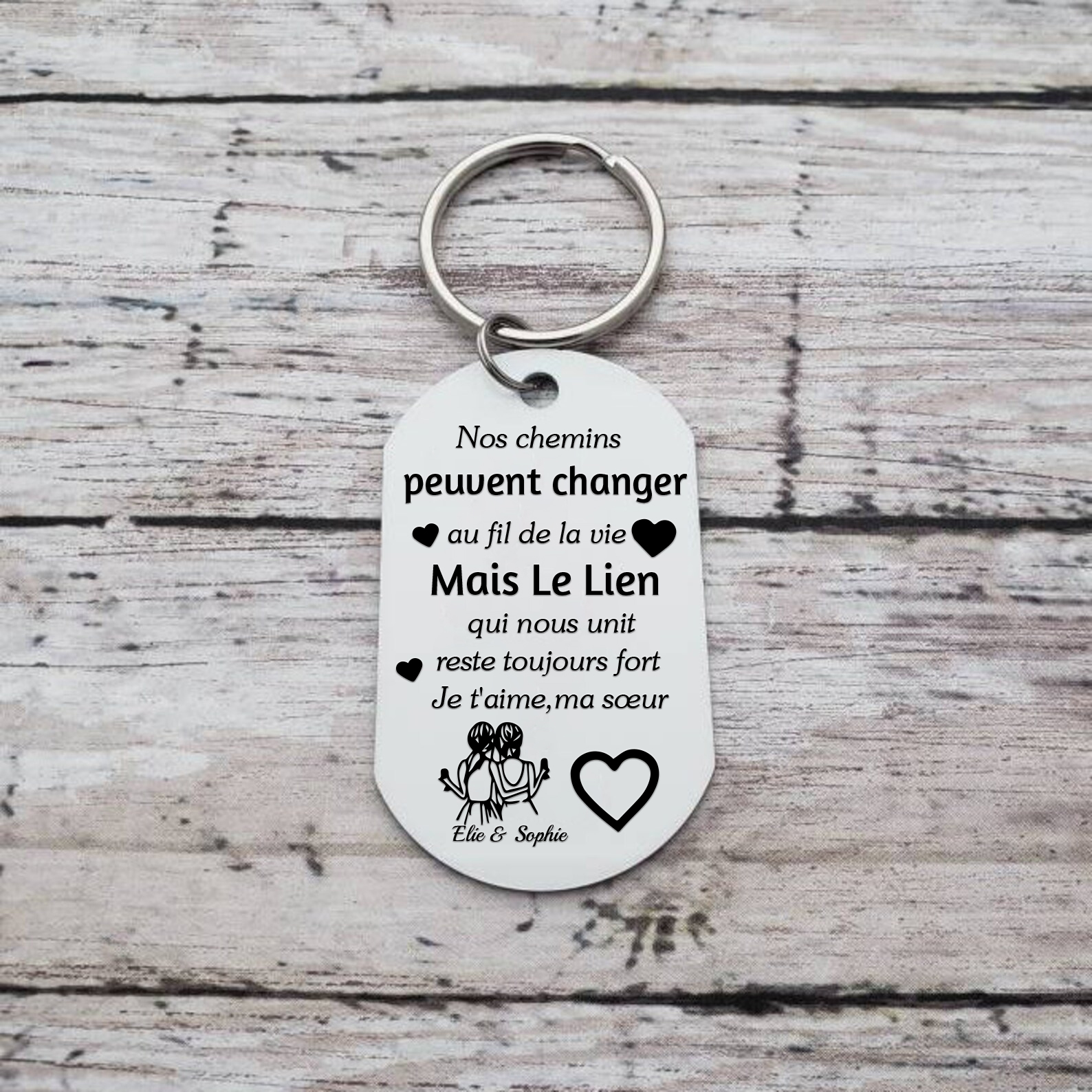 À Ma Meilleure Amie - Porte-Clés Photo et Texte Personnalisés