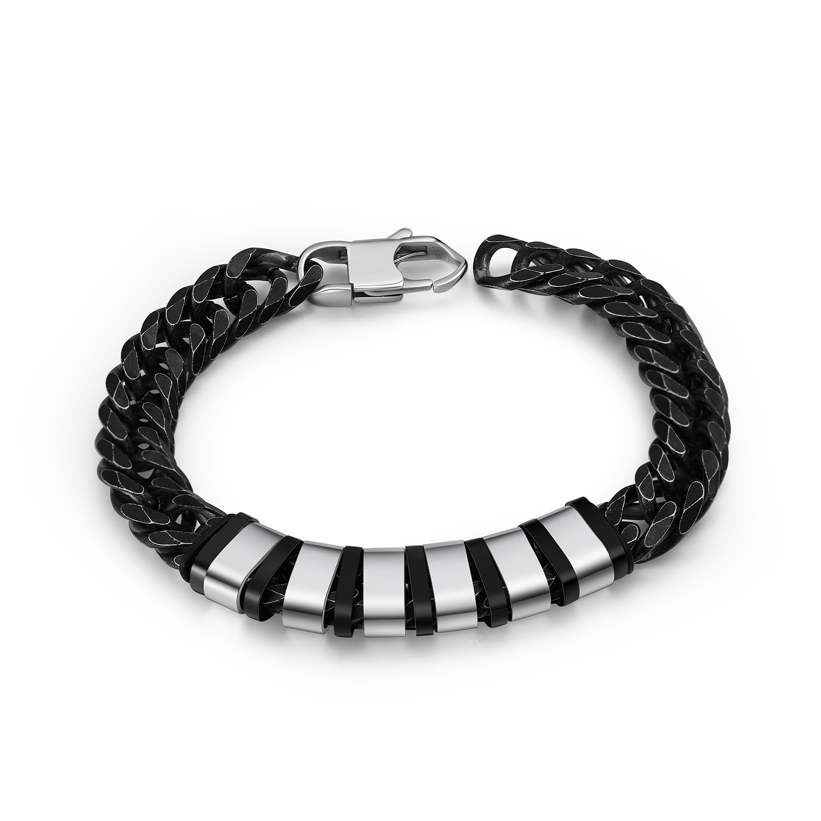Bracelet Gourmette en acier inoxydable 6 Prénom Personnalisé Bracelet Homme