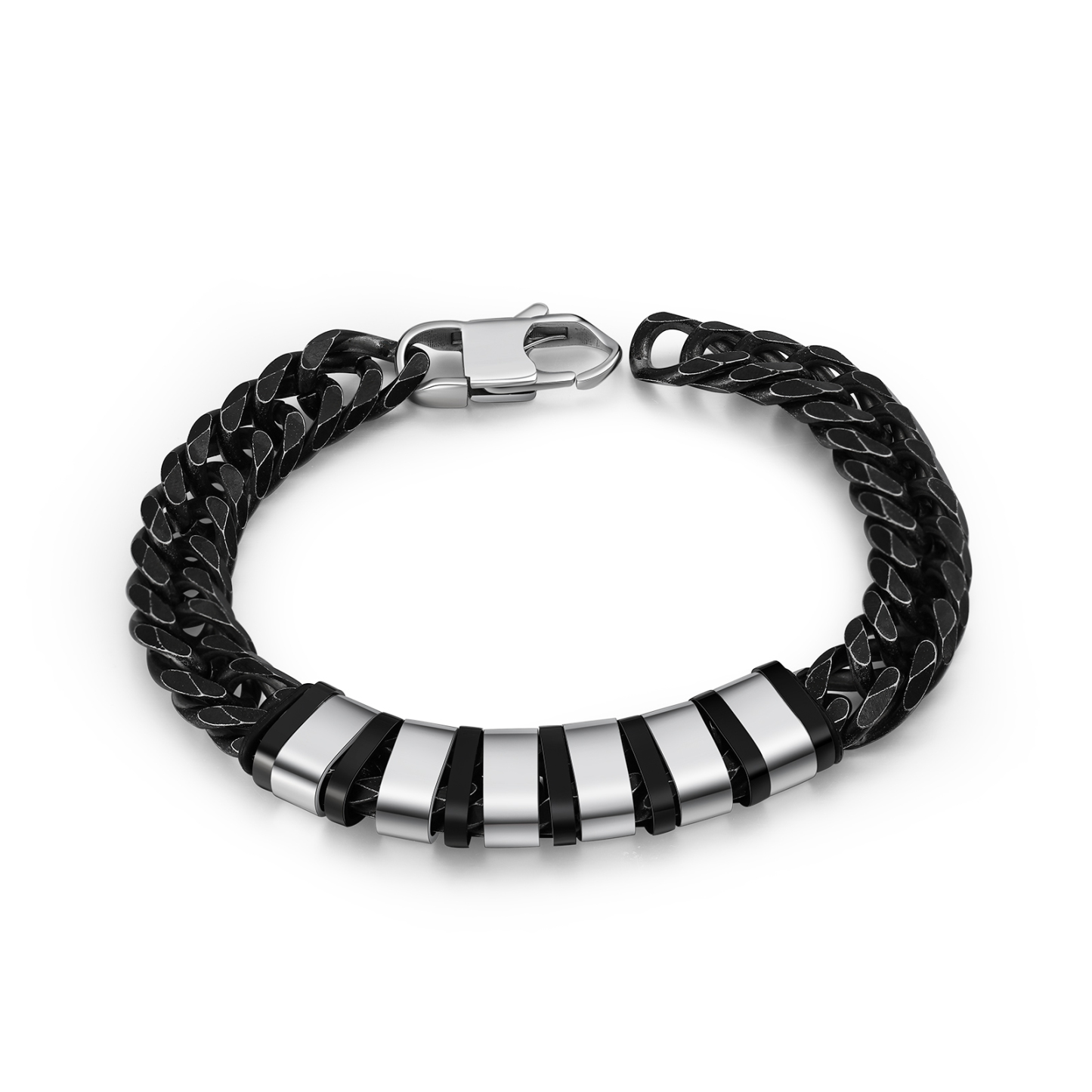 Bracelet Gourmette en acier inoxydable 6 Prénom Personnalisé Bracelet Homme