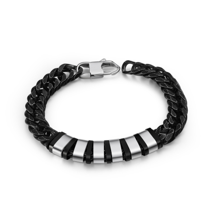 Bracelet Gourmette en acier inoxydable 6 Prénom Personnalisé Bracelet Homme