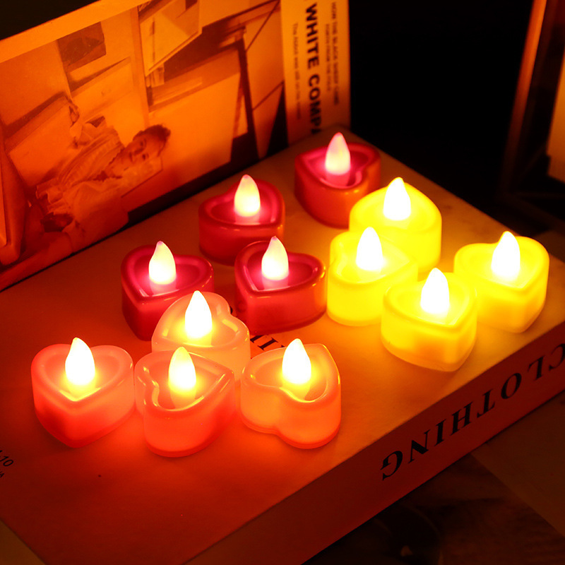 Bougie LED Cœur 1 pièce Cadeau Saint-Valentin Romantique