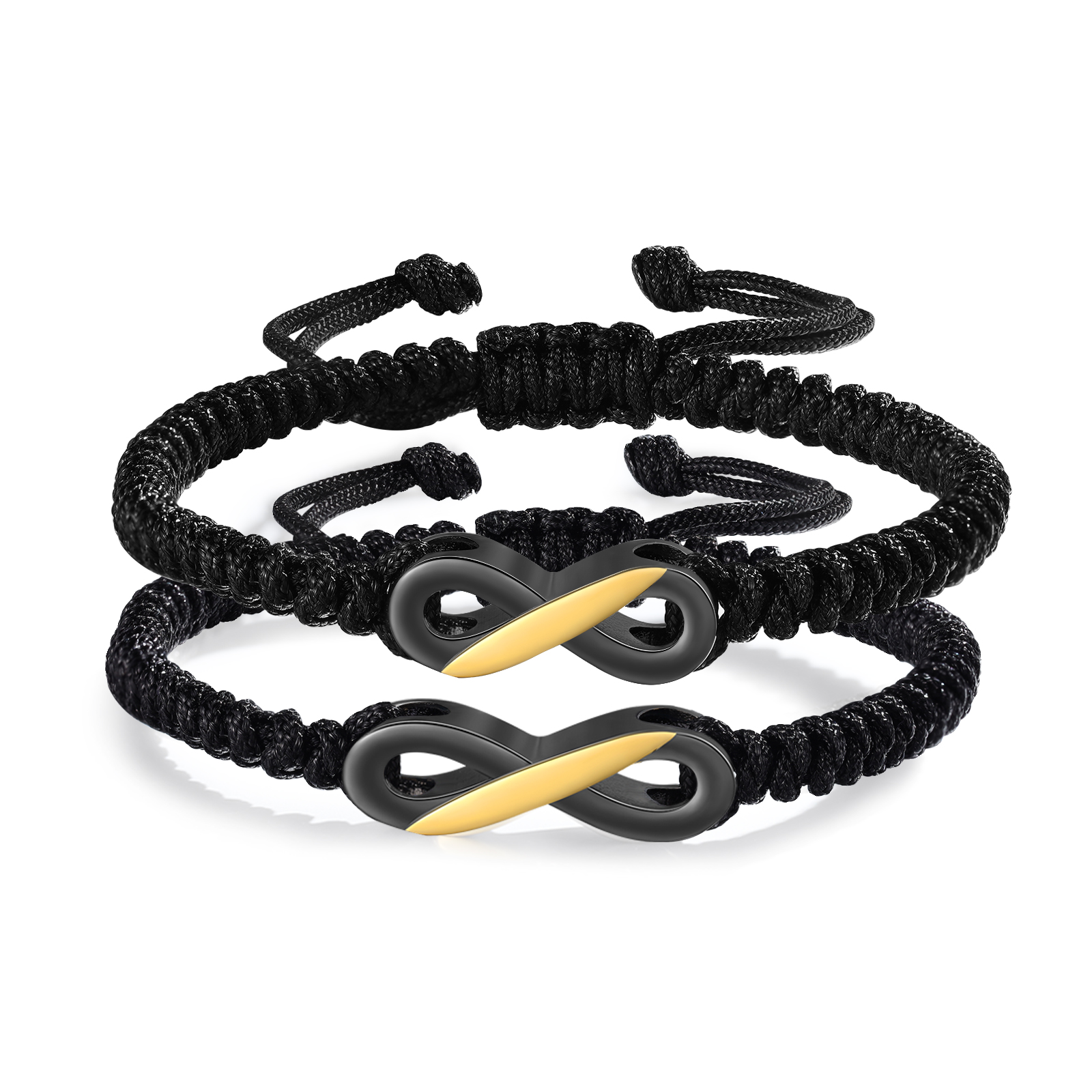 2PCS Bracelet Infini 2 Prénoms Personnalisés pour Couple cadeau Saint-Valentin