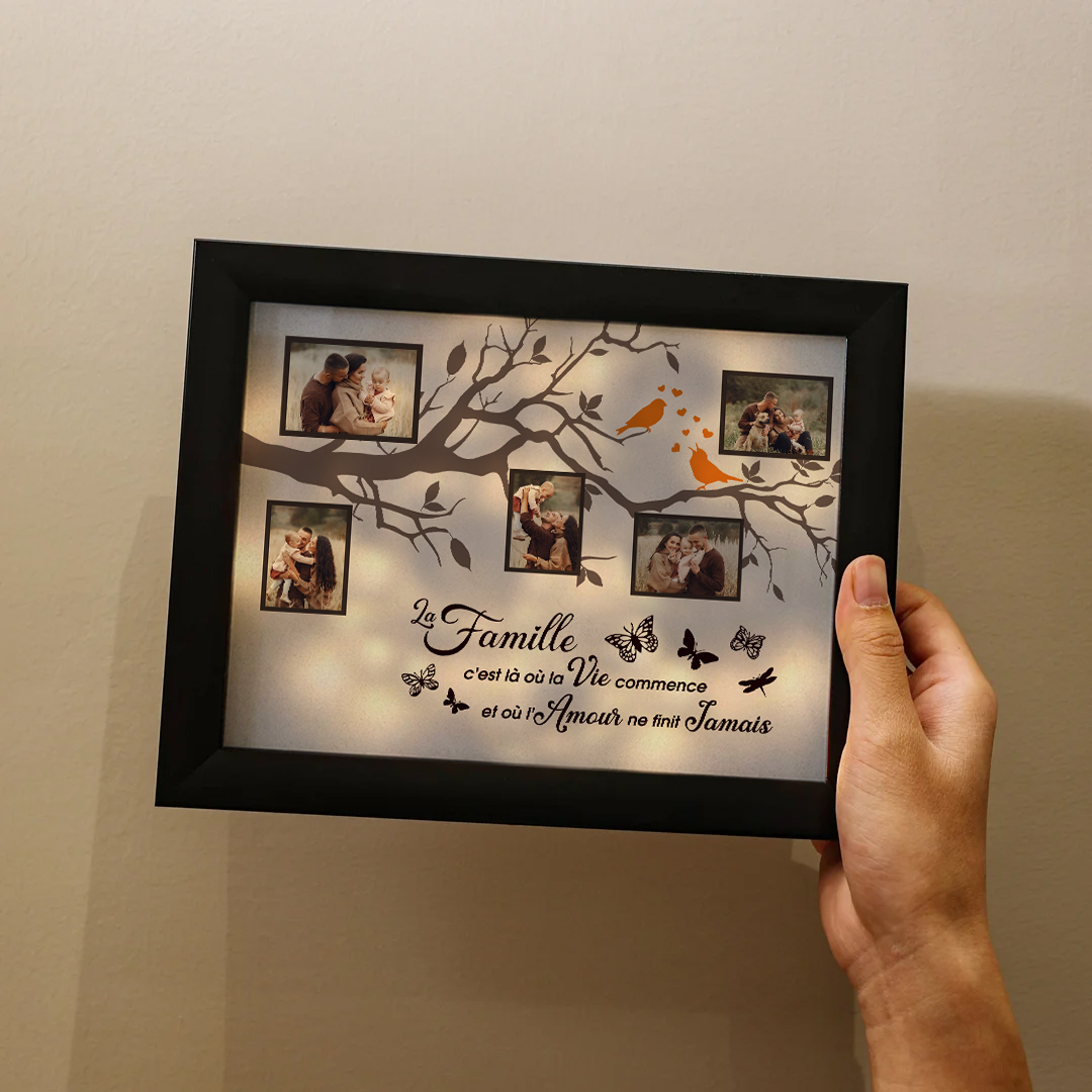 La famille - Cadre en bois personnalisé 5 photo Arbre de vie Arbre 