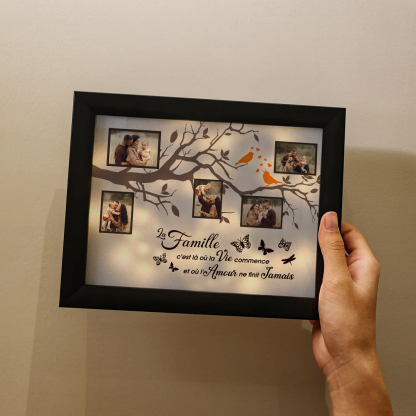 La famille - Cadre en bois personnalisé 5 photo Arbre de vie Arbre 