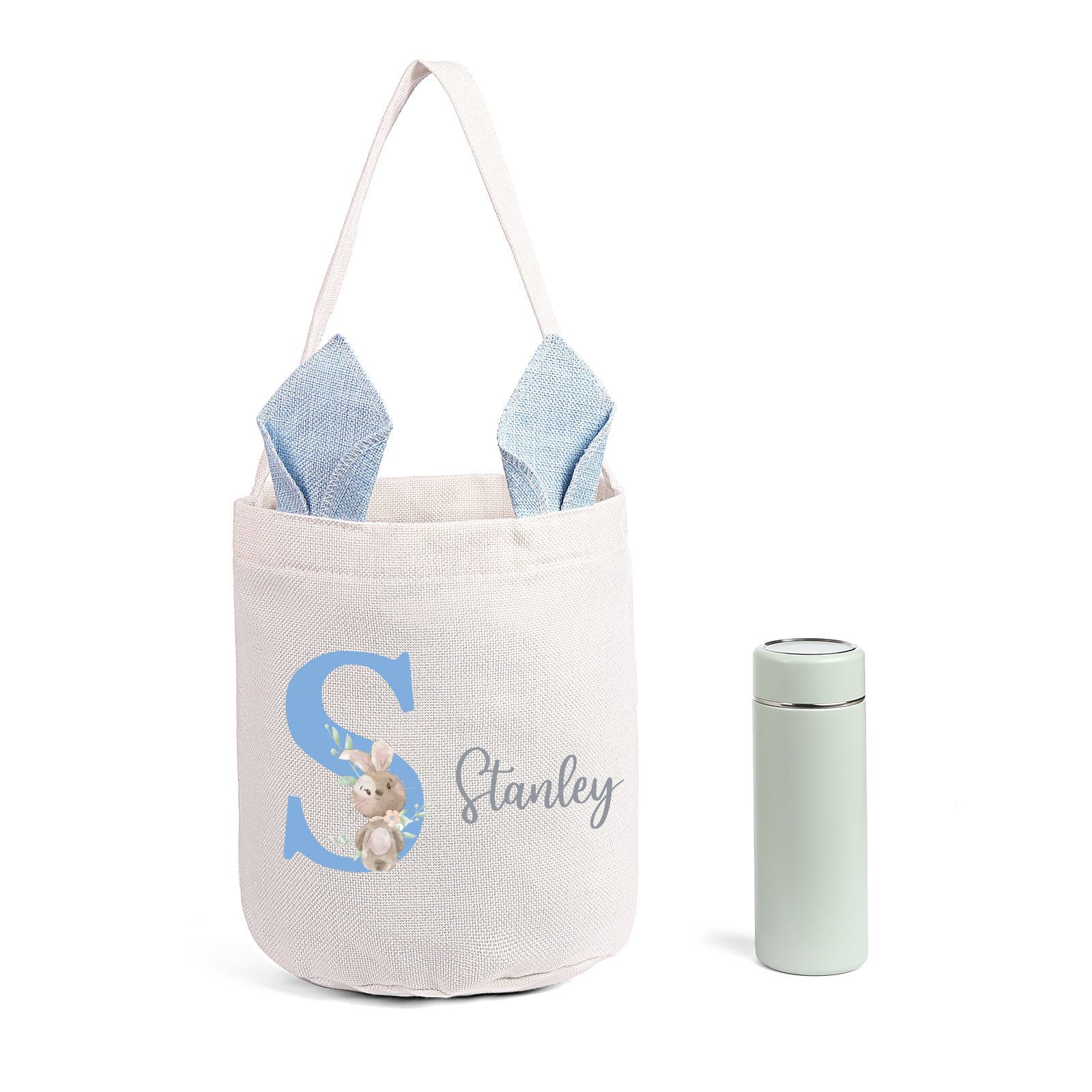 Sac de Pâques Lapin 1 Prénom et Lettre Personnalisés