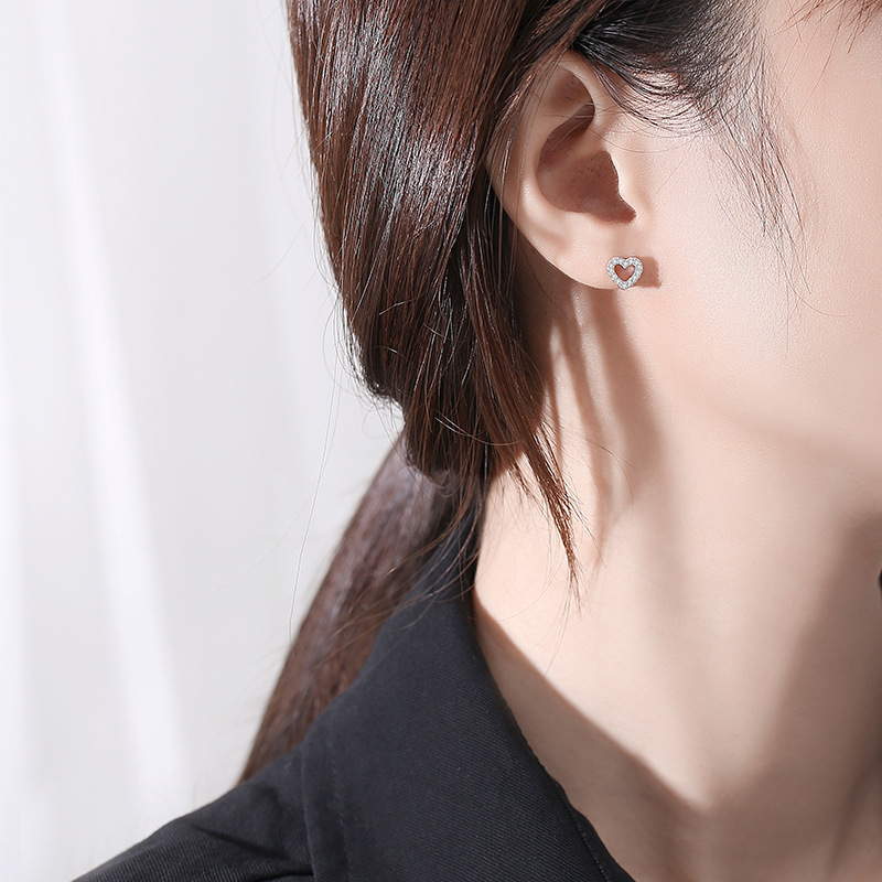 Boucles d'Oreilles Cœur Argent 925 pour Femmes