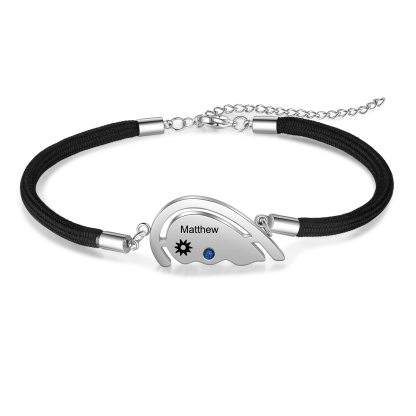 2PCS Bracelets roped 2 Prénoms Personnalisés avec 2 Pierres de Naissance Bracelet en Commun pour Couple | Jessemade