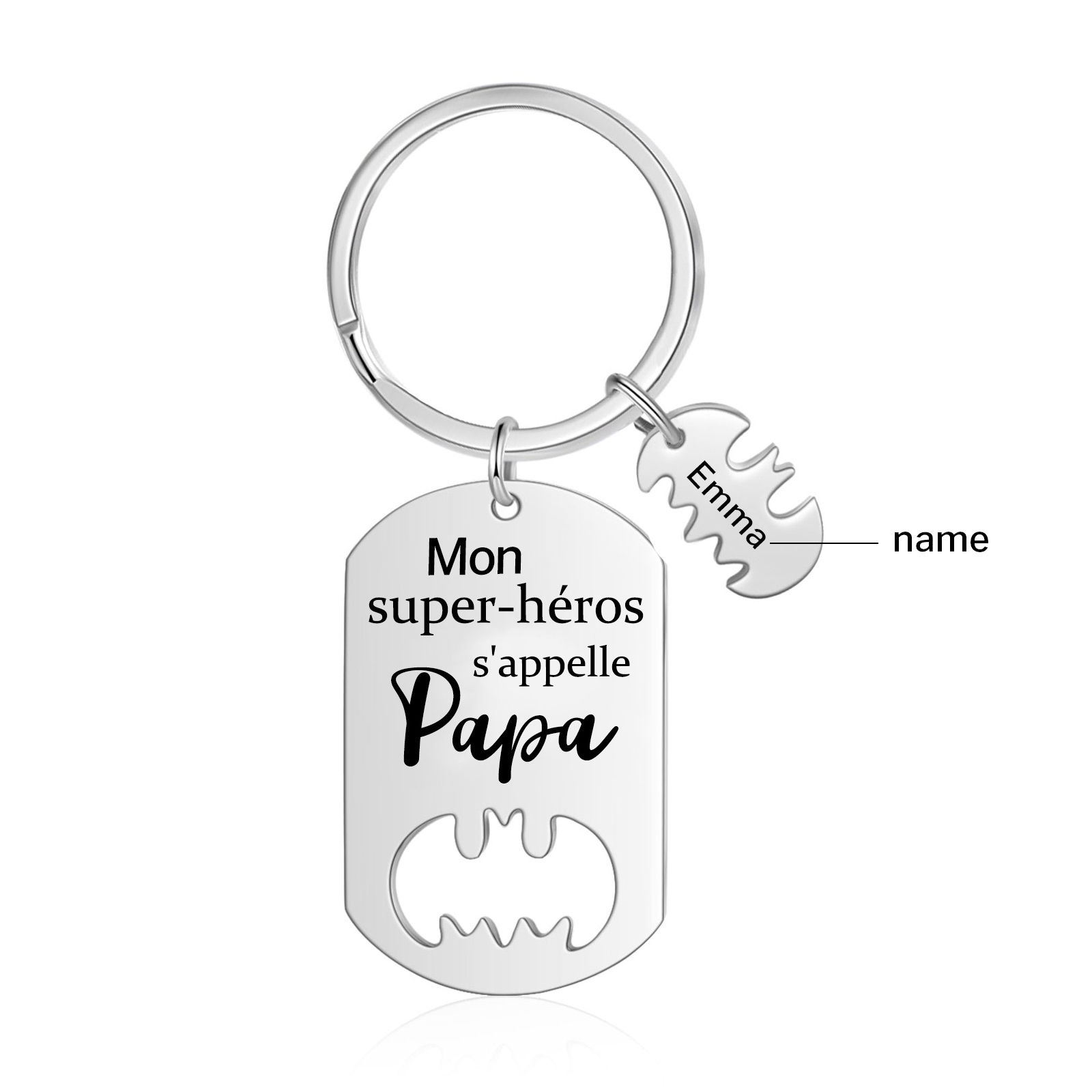 À Mon Papa - 1-5 Noms Porte-Clés Personnalisés Le super héros s'appelle Papa