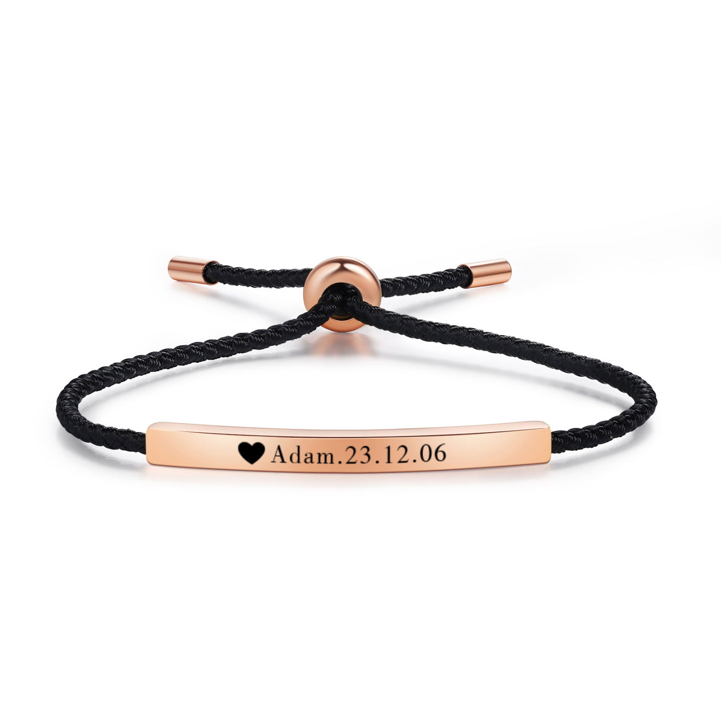 Bracelet 1 Prénom et Date Personnalisés pour Couple
