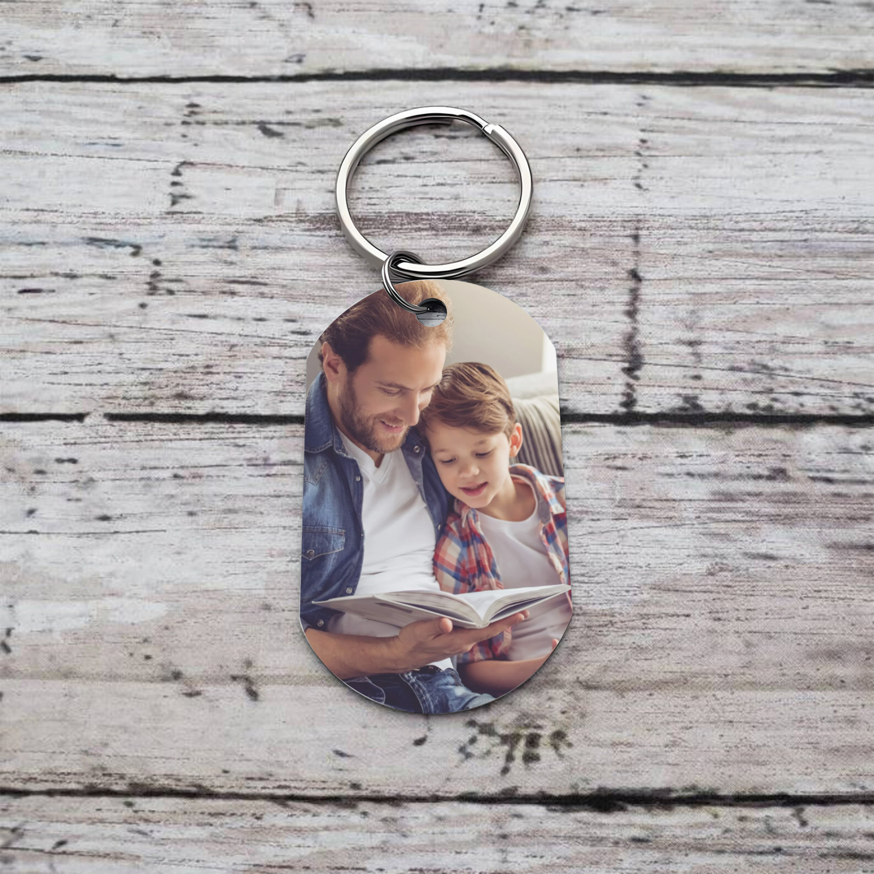 À Papa/Papi - Porte-Clés Pieds Bébé 2 Prénoms Personnalisés avec Photo pour Famille