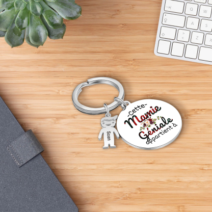 À Ma Mamie - 1-5 Noms Porte-Clés Personnalisés Avec Breloques Enfants