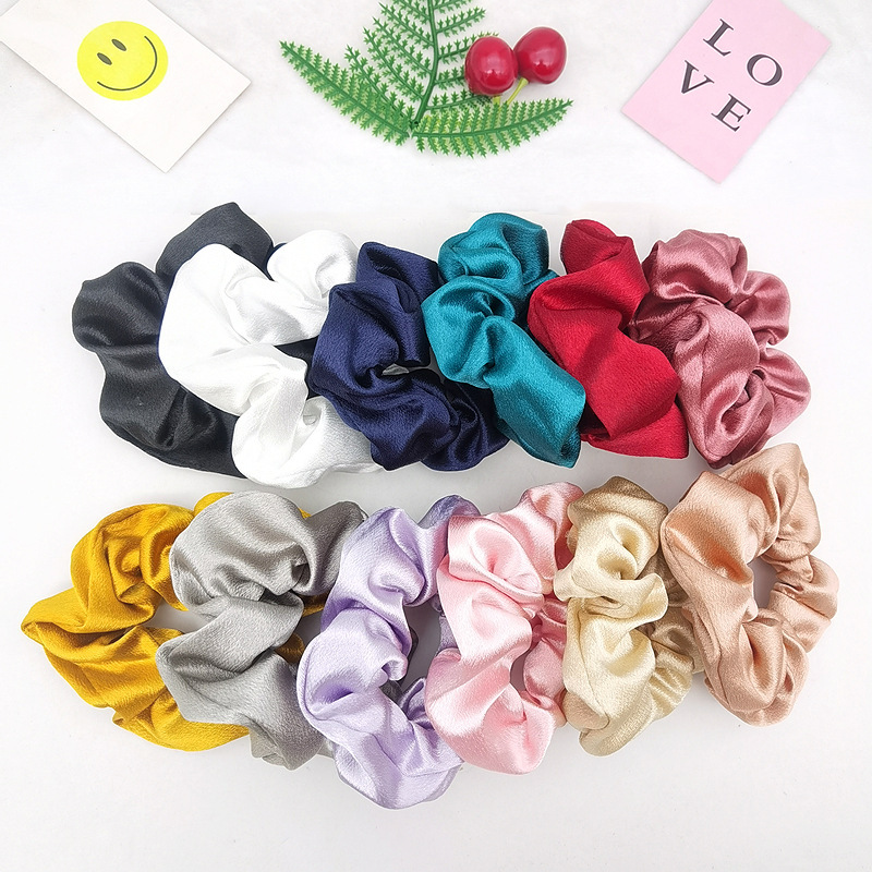 Lot de 6 Chouchous en satin colorés pour femmes Bandes de Cheveux Accessoires Cheveux