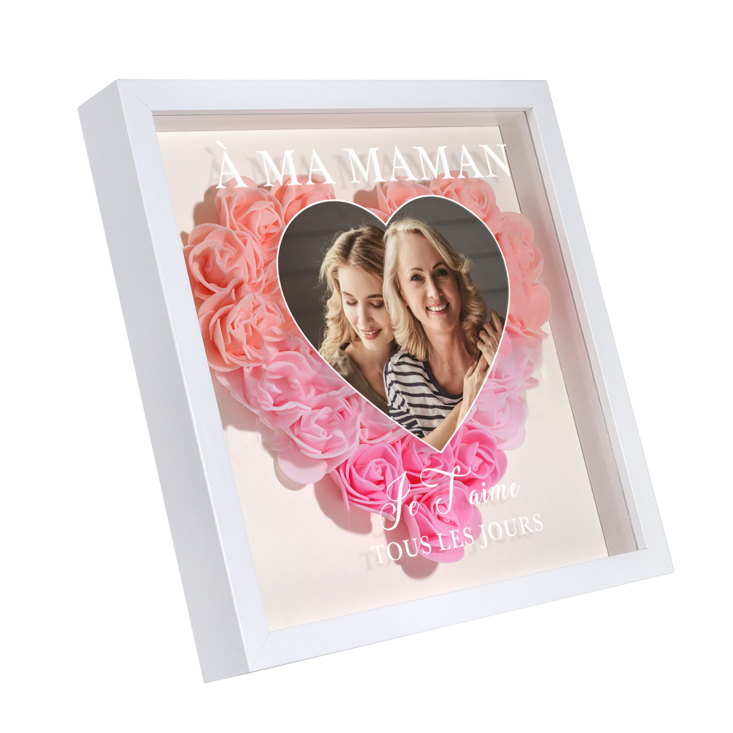À ma Maman - Cadre Panneau de densité 1 Photo Personnalisée Ornements Floral pour Famille