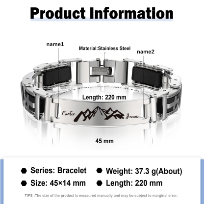 À Mon Homme - Bracelet Gourmette 2 Prénoms Personnalisés Pour Homme｜Jessemade