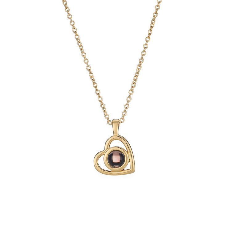 Collier Cœur Projection de Pierres 1 Photo Personnalisée | Jessemade