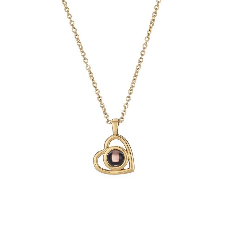 Collier Cœur Projection de Pierres 1 Photo Personnalisée | Jessemade