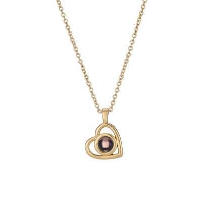 Collier Cœur Projection de Pierres 1 Photo Personnalisée | Jessemade