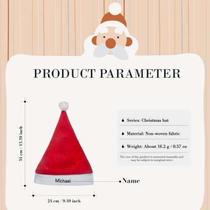 Chapeau de Noël 1 Prénom Personnalisé pour famille