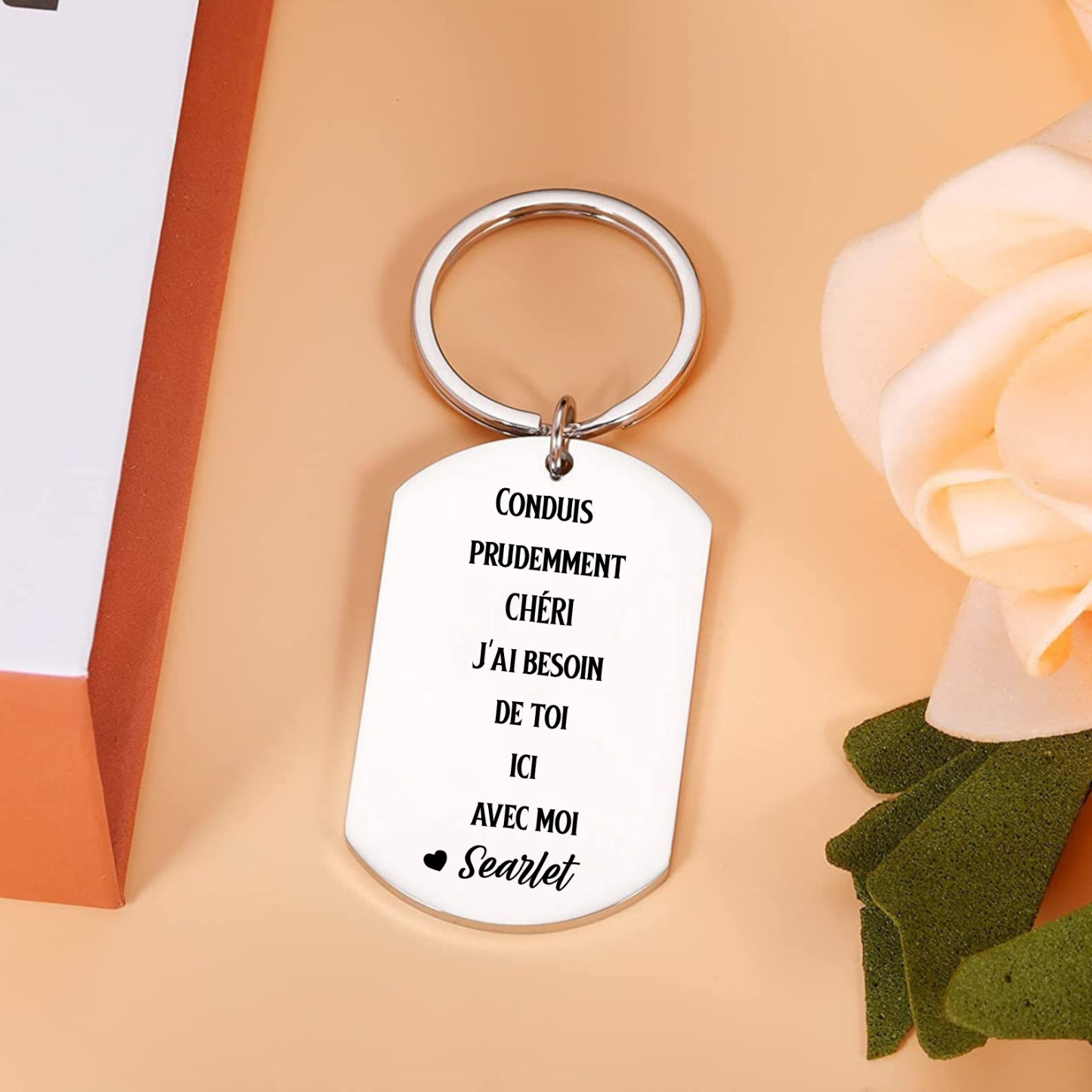 Porte-Clés 1 Prénom Personnalisé Pour Couple