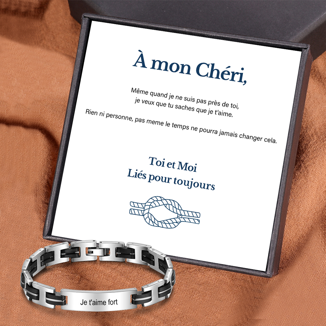 Jessemade FR À Mon Chéri-Bracelets Pour Hommes Bracelets Gravure Personnalisés Bracelet Homme