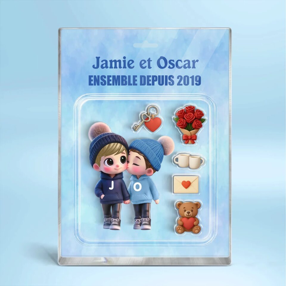 Plaque Acrylique Couple Personnalisable avec Nom et Années