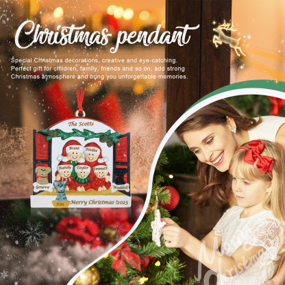 Ornements de Noël avec Poupée 8 Prénoms et 2 Textes Personnalisés avec Année