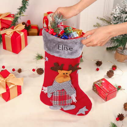 Ornements Chaussette Sac Cabas de Noël 1 Prénom Personnalisé