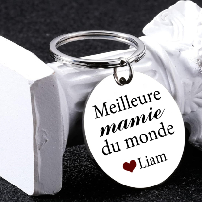 Porte-Clés 1 Prénom et Photo Personnalisés pour Mamie