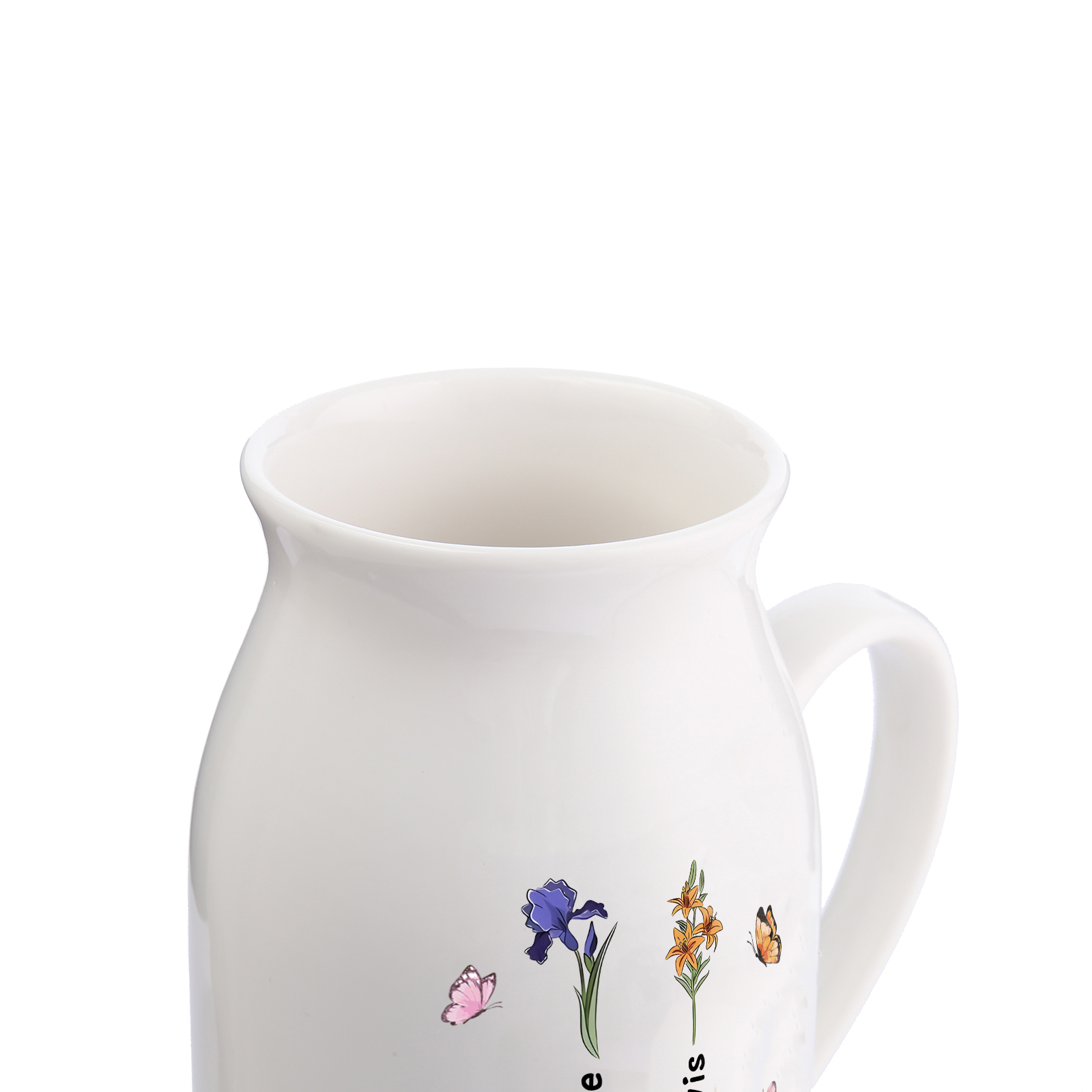 Vase à Fleurs Papillon 2 Prénoms et Fleurs de Naissance Personnalisés avec 2 Textes Décoration de la Maison | Jessemade