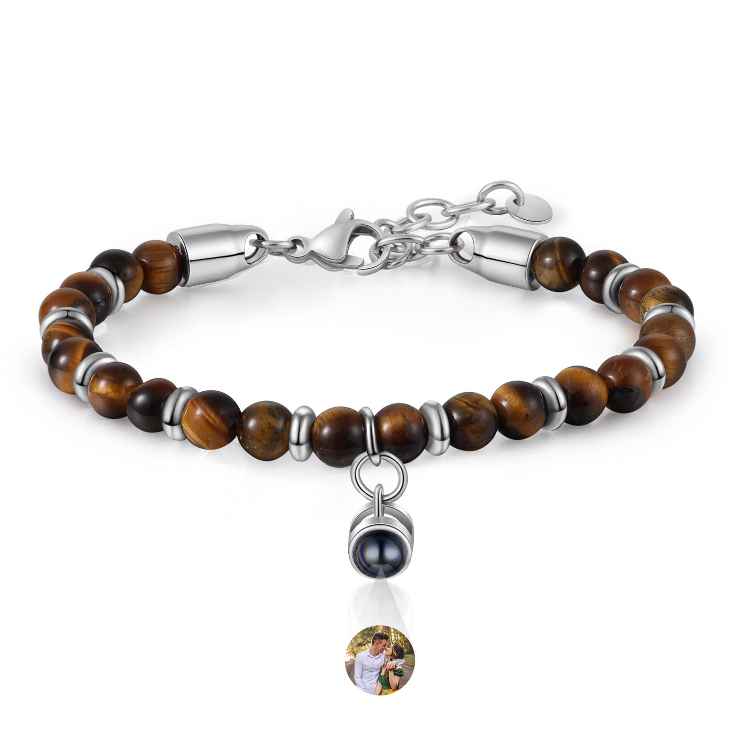 Bracelet Homme Projection de Pierres Photo Personnalisée