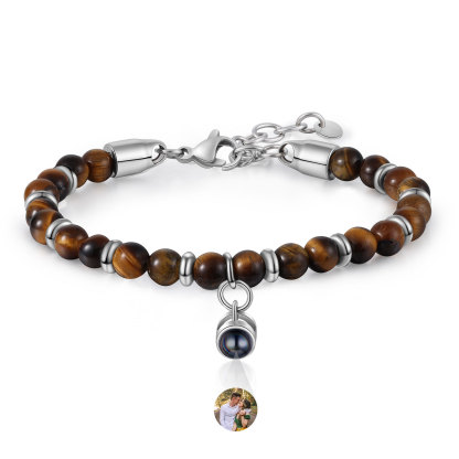 Bracelet Homme Projection de Pierres Photo Personnalisée